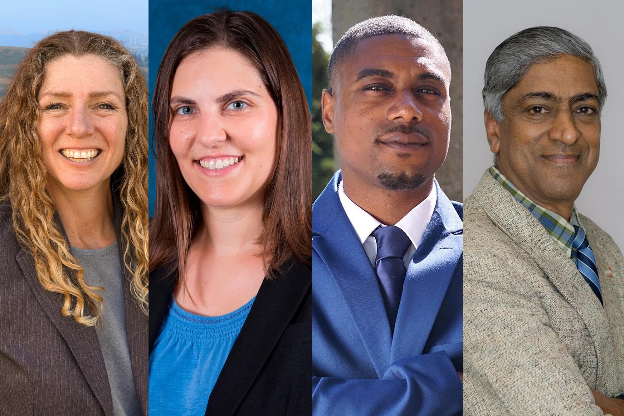 Vallejo mayoral candidates Pippin Dew, Andrea Sorce, Dwight Monroe Jr. and Ravi Shankar.