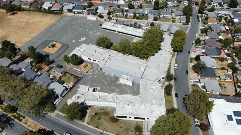 Steffen Manor Elementary School from above.