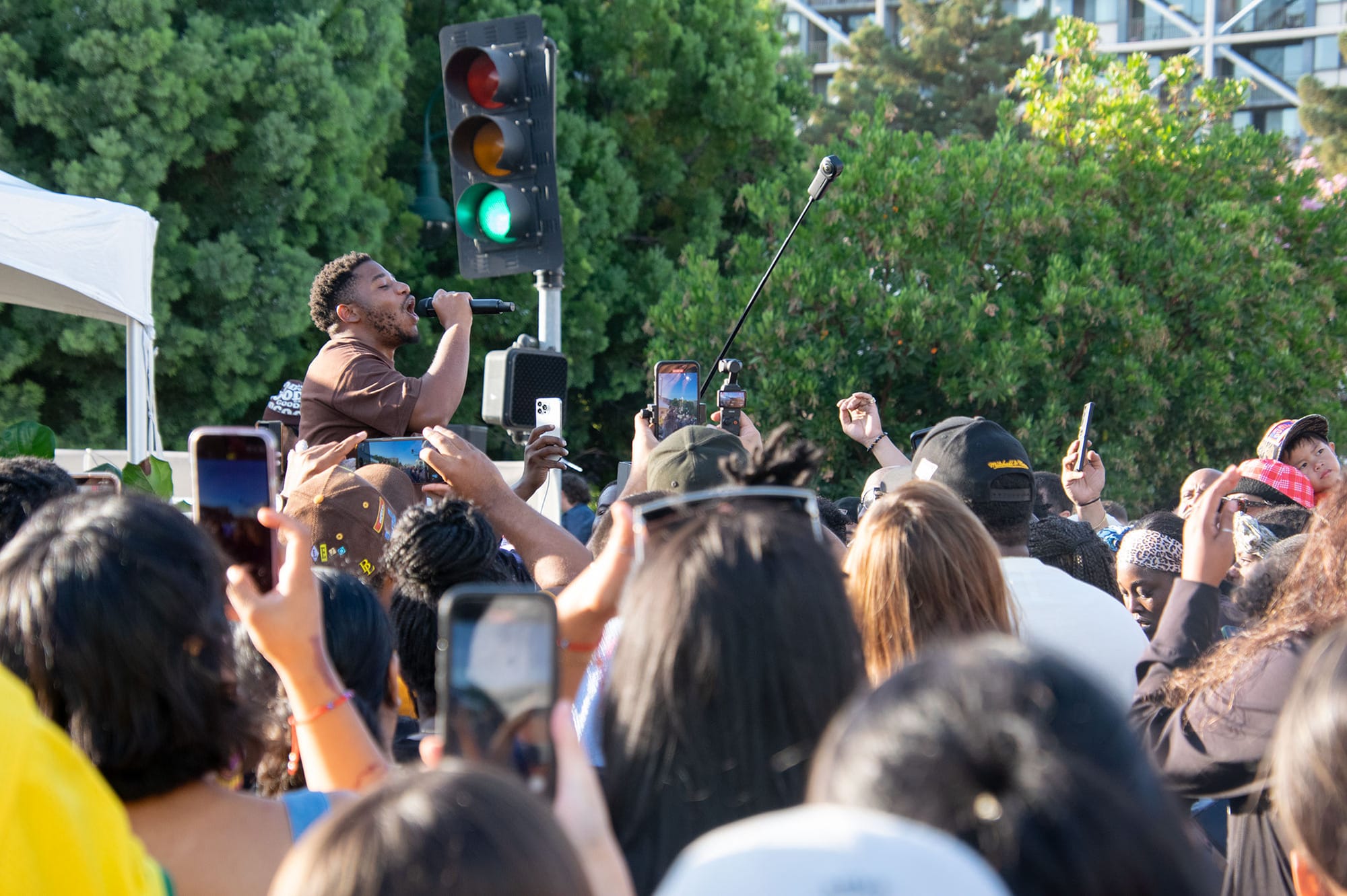 Vallejo hip-hop artist LaRussell played to a closed city block in August.