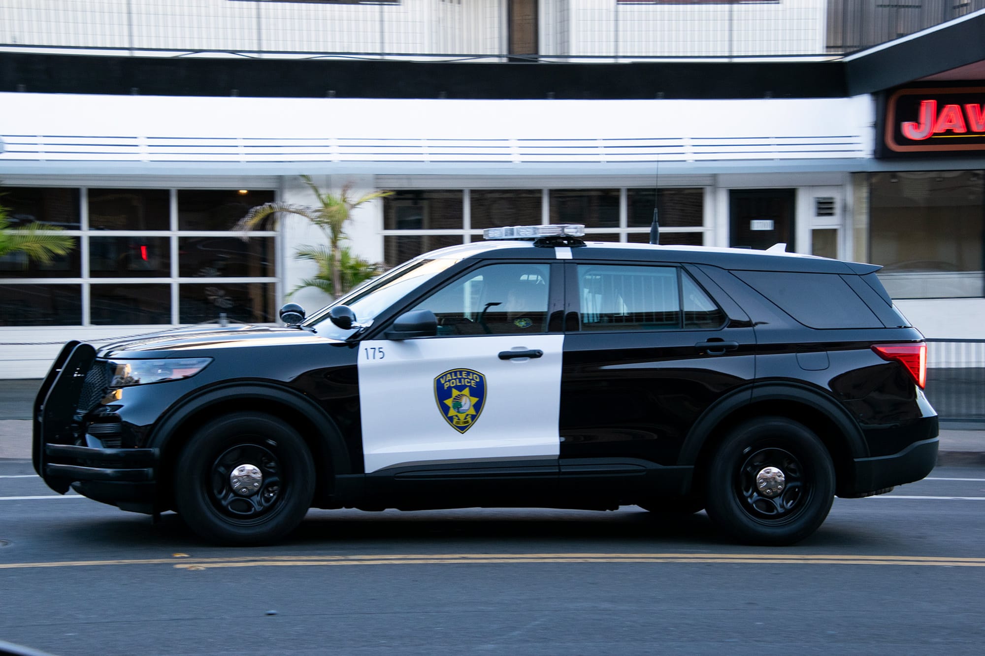 A Vallejo police car in downtown Vallejo.